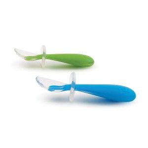 Munchkin Doux Scoop Silicone Entraînement Cuillères 2pk - Couleurs Assorties