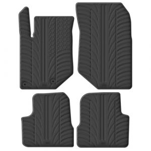 Set tapis de caoutchouc compatible avec Peugeot 208 II 2019- / 2008 II 2020- & Opel Corsa F 2019- excl. Electric (T profil 4-pièces + clips de montage)