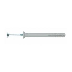 Index + 100 chevilles à frapper polyamide avec clou annelé à tête fraisée 6 x 40 mm (D. 6 mm) - TCCA06040