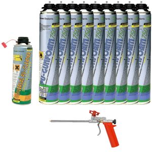 Den Braven Kit de montage menuiserie 9 bombes de mousse polyurÃ©thane 1 nettoyant et 1 pistolet