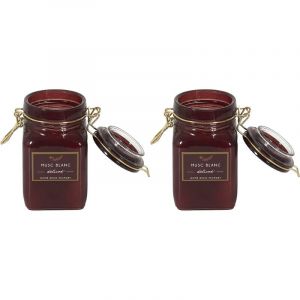 The home deco factory Bougie parfum&eacute;e pot &agrave; clip apothicaire 9 x 6 x 11 cm (Lot de 2)