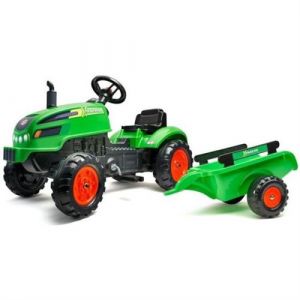 Falk Tracteur a p&eacute;dales X Tractor avec capot ouvrant et remorque inclus Pour enfants d