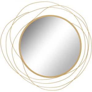 Athena Miroir rond design doré