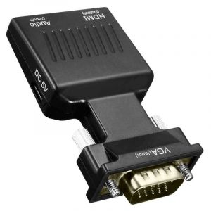 OcioDual VGA vers HDTV convertisseur M/H noir vidéo Audio son convertisseur adaptateur Jack 3.5mm