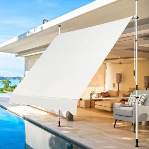Coast Auvent extensible Auvent de soleil avec réglage manuel de la hauteur par manivelle 250 x 120 cm beige