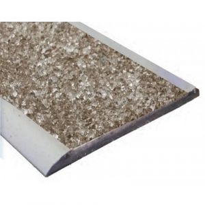 Nez de marche plat minéral en résine et granulats de marbre - 3 m x 59 mm - brun WATTELEZ