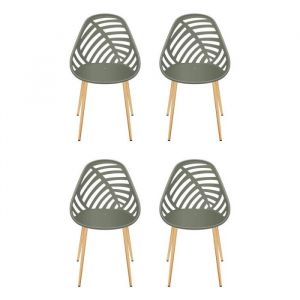 The home deco factory Chaise Mollina Olive - Lot De 4
