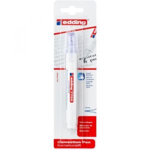 Edding 7700 correcteur - blanc - 1 stylo - pointe métal 1-2 mm - stylo correcteur pour la correction de textes manuscrits et imprimés - opaque, séchage rapide