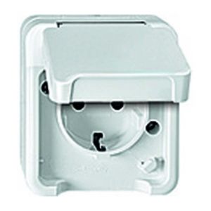 Merten Prise 2P+T avec clapet 4074946 AQUASTAR blanc polaire