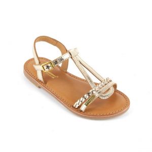 Les Tropéziennes par M. Belarbi Badou, Sandale Plate, Enfant, Doré 30 EU
