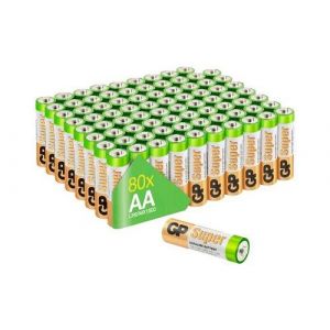 GP AA Alkaline Super pile 1,5 V (lot de 80)