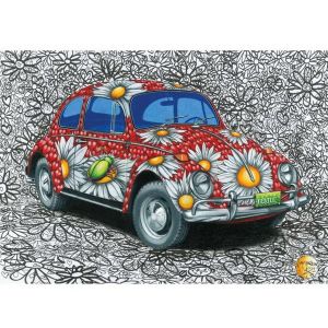 Dino Puzzle 500 pièces : Coccinelle VW peinte