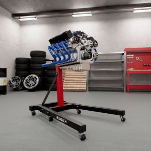 Boudech - Keplero - Chevalet de Support pour Moteur max 900Kg en Acier avec Bras Pivotants à 360° Noir