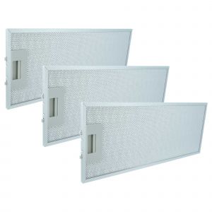 Vhbw 3x Filtre anti-graisse compatible avec Siemens LI23030/08, LI23030/09, LI23030/06, LI23030/07, LI23030CH hotte de cuisine, m&eacute;tal