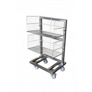 L2G Chariot Inox Support 2 Paniers &agrave; Barquettes L2G Inox650