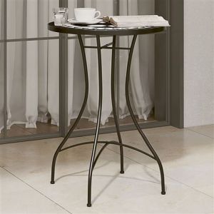 VidaXL Table De Bistro Mosaïque Noir Et Blanc Ø50x70 Cm Céramique