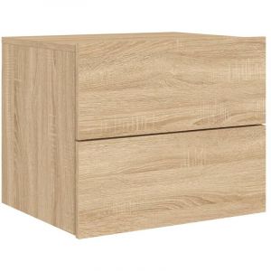 VidaXL Table De Chevet Murale Avec Lumières Led Chêne Sonoma
