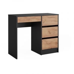 Coiffeuse Sherry, Anthracite/chêne doré, 90x75cm sans miroir, Vicco