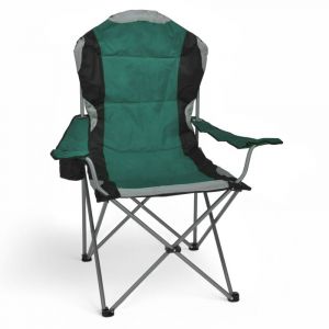 Regie Chaise pliante deluxe - verte - Chaise de camping et de p&ecirc;che avec sac de transport