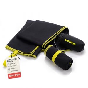 Meteor Serviette Microfibre - S&eacute;chage rapide - L - 80x130 cm - Noir