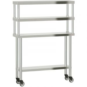 VidaXL Table de travail de cuisine avec étagère 110x30x150 cm inox