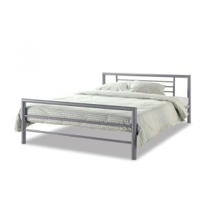 Rousseau Lit 160x200 cm en métal gris - samiha
