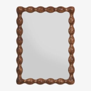 Miroir mural rectangulaire 60x80 cm en bois de manguier Tessaia Bois de Mangue