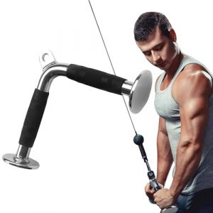 MuscleForge Barre Triceps en V – Poignée Antidérapante pour Poulie – Accessoire Machine à Câble – Confort Poignets, Prise Sûre – Poulie Haute ou Basse, Maison, Salle