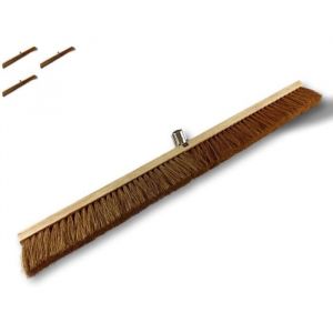 Kibros Balai d'atelier type cantonnier - Piste Extérieur - L. 100 cm - Brosse fibre coco naturel - Semelle bois - Sans manche - 2090x3