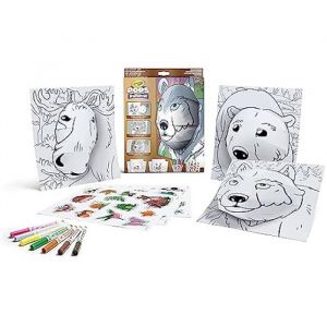 Crayola POPS - Kit d'Activit&eacute;s 3D, pour Colorier et Cr&eacute;er des Dessins 3D, Activit&eacute; Cr&eacute;ative et Cadeau pour Enfants, Sujet Nature Sauvage, &agrave; partir de 6 ans, 04-2807