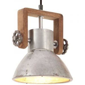 VidaXL Lampe suspendue industrielle 25 W Argenté Rond 19 cm E27