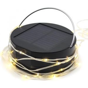 Lampe de camping solaire LED étanche 4000 mAh noire