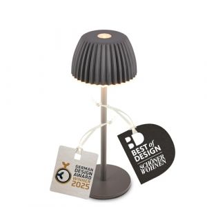 BRILONER - Riffle Nano Lampe de table LED sans fil IP44 avec bord lumineux, 6 x 15,5 cm, variateur tactile, batterie rempla&ccedil;able, lampe de chevet, lampe LED, lampe &agrave; batterie, design allemand Award