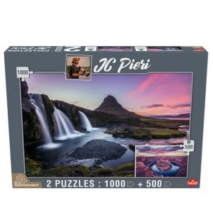 Image de Goliath Puzzle - Collection JC Pieri - Kirkjuffellsfoss (Islande) et Horseshoe Bend (Etats-Unis)