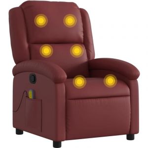 VidaXL Fauteuil de massage inclinable Rouge bordeaux Similicuir