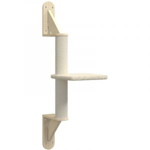 VidaXL Arbre à chat mural avec griffoir crème 85,5 cm, tour à chat, griffoir pour chat, tour à chat murale, meuble pour chat, meuble pour chat mural