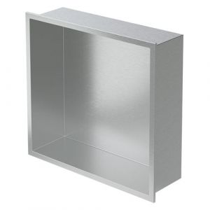 LuxeBath Niche de Douche Encastrée Murale, 30x30x10cm, en Acier Inoxydable, Argent,