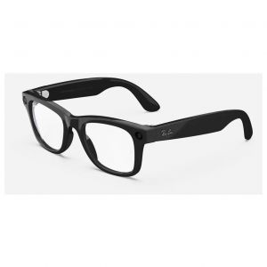 Meta Ray-Ban | Wayfarer - Lunettes intelligentes - 32 Go - carr&eacute; - filtre lumi&egrave;re bleue - Wi-Fi 6, Bluetooth - 12 m&eacute;gapixels appareil-photo - 49 g - noir brillant, clair