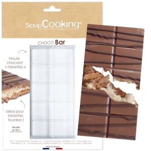 Scrapcooking Moule Tablette de Chocolat Dubai - Pour Tablettes Fourrées - Moule Épais Transparent Réutilisable - Qualité Professionnelle - Pâtisserie - 6761