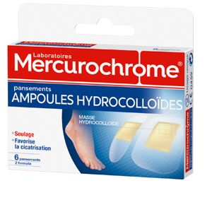 Mercurochrome Pansements Hydrocolloïdes Ampoules 2 Formats boite de 6