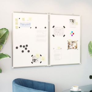 VidaXL Tableau blanc magnétique pliable 120x100x1,7 cm aluminium, tableau blanc pliable, tableau blanc pliable effaçable à sec, tableau blanc magnétique effaçable à sec