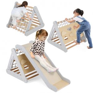 Coast Cadre à grimper pour enfants - Toboggan - 4-en-1 - 63 x 64 x 61 cm - Gris