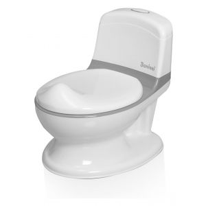 Baninni Pot de toilette avec son Pippe Gris et blanc