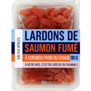 Image de Monoprix Lardons de saumon fumés - La barquette de 90g