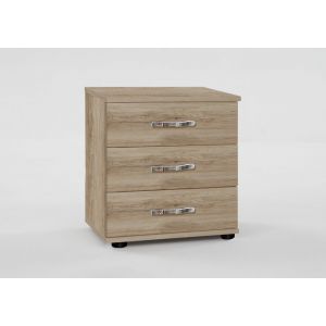 Inside75 Commode doumo 3 tiroirs chêne et chrome - natural