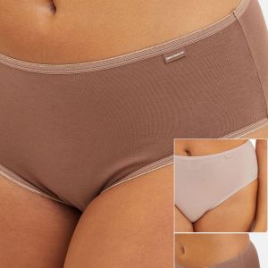 Sans Complexe Lot de 3 culottes en coton biologique beige