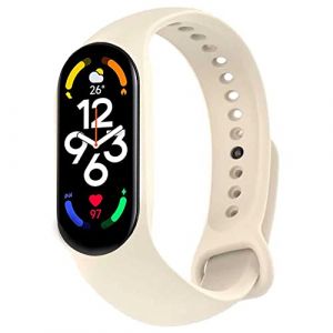 Bracelet en silicone souple et flexible OcioDual blanc mat pour Xiaomi Mi Band 5/6/7/Amazfit 5