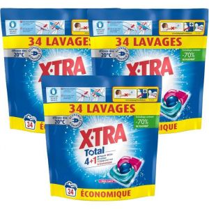 X.Tra Capsules de lessive Total - Trio-Caps - Lot de 3 - Original