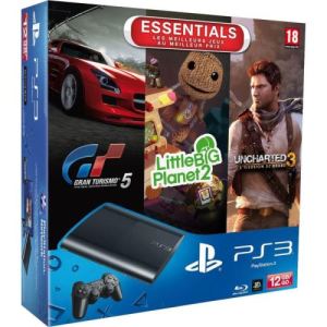 Image de Sony PS3 Ultra Slim 12 Go + Gran Turismo 5 + Uncharted 3 + Little Big Planet