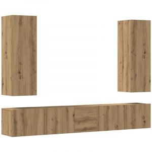 VidaXL Ensemble de meuble tv mural 5 pcs chêne artisanal